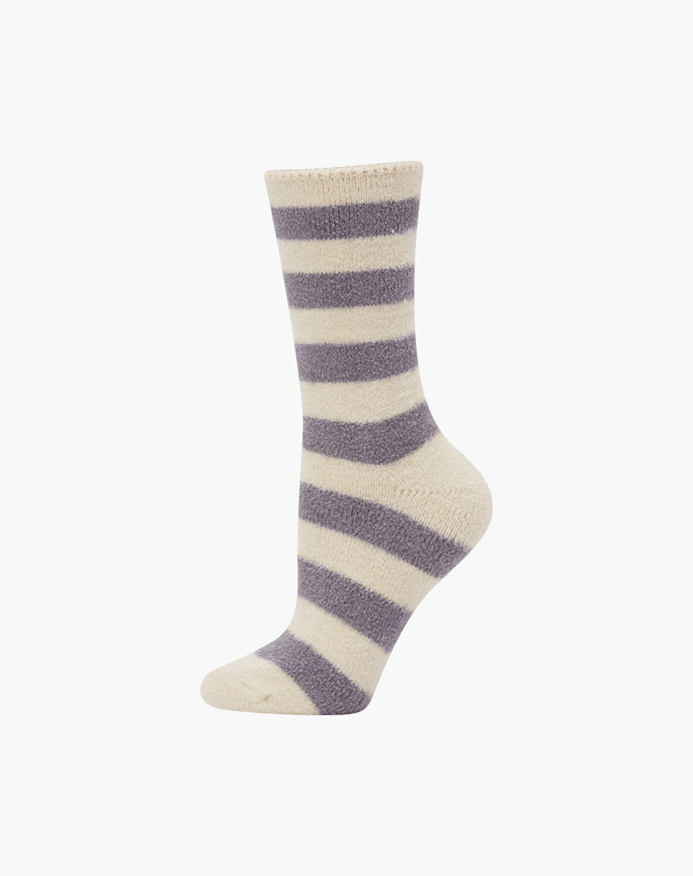 GREY STRIPE WOMENS LUXE BAMBOO BED SOCK