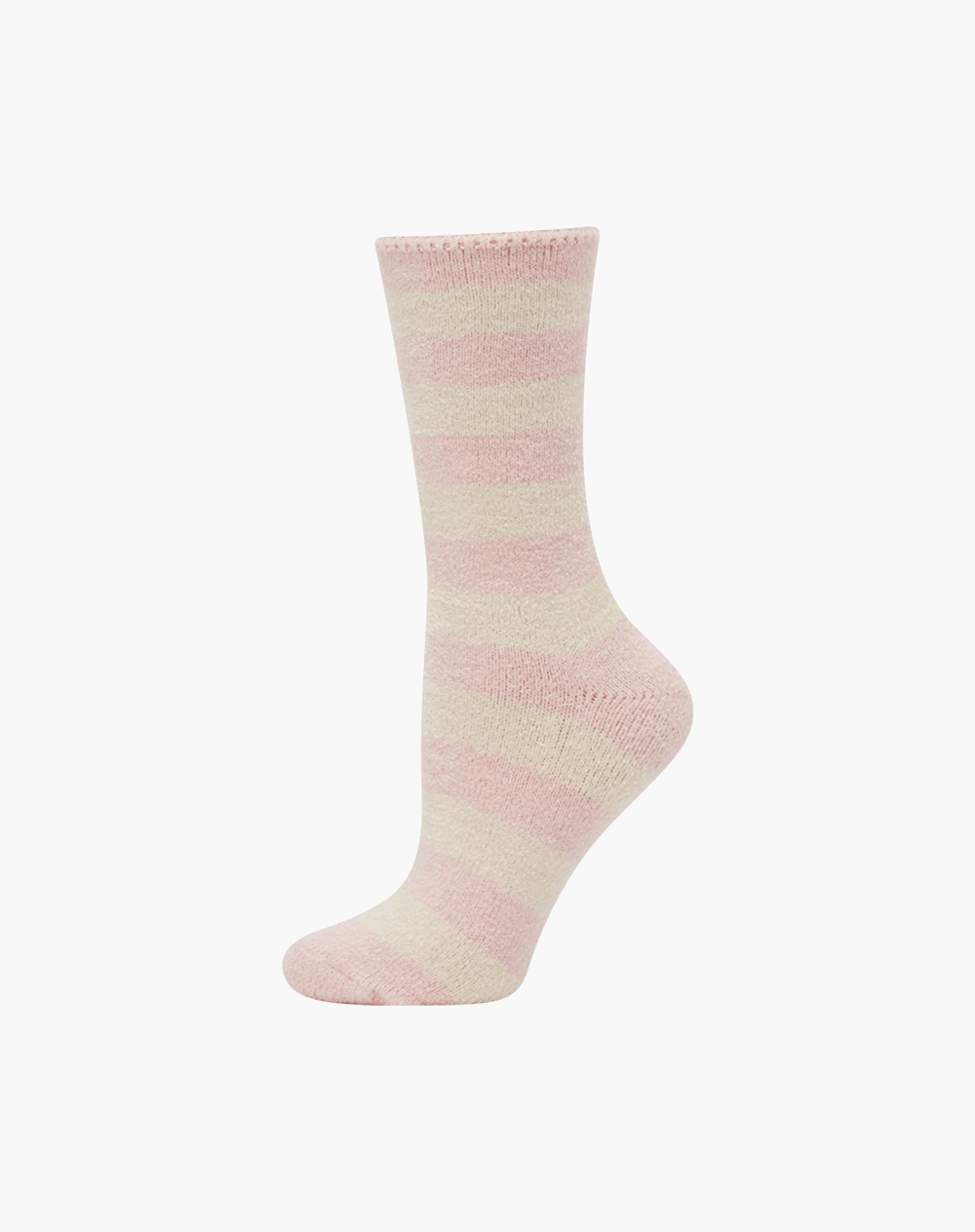 PINK STRIPE WOMENS LUXE BAMBOO BED SOCK